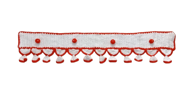 Handmade Crochet Door Toran with Red Tassels
