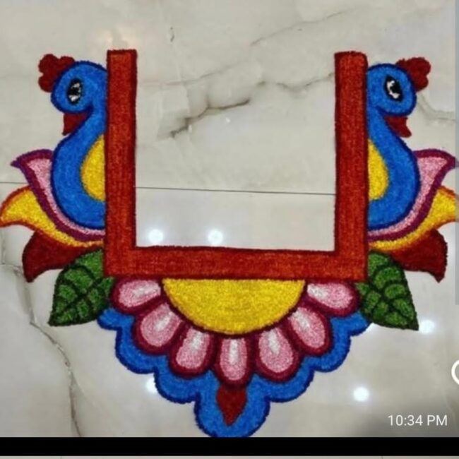 Chaurang Mahirap using Woolen Rangoli